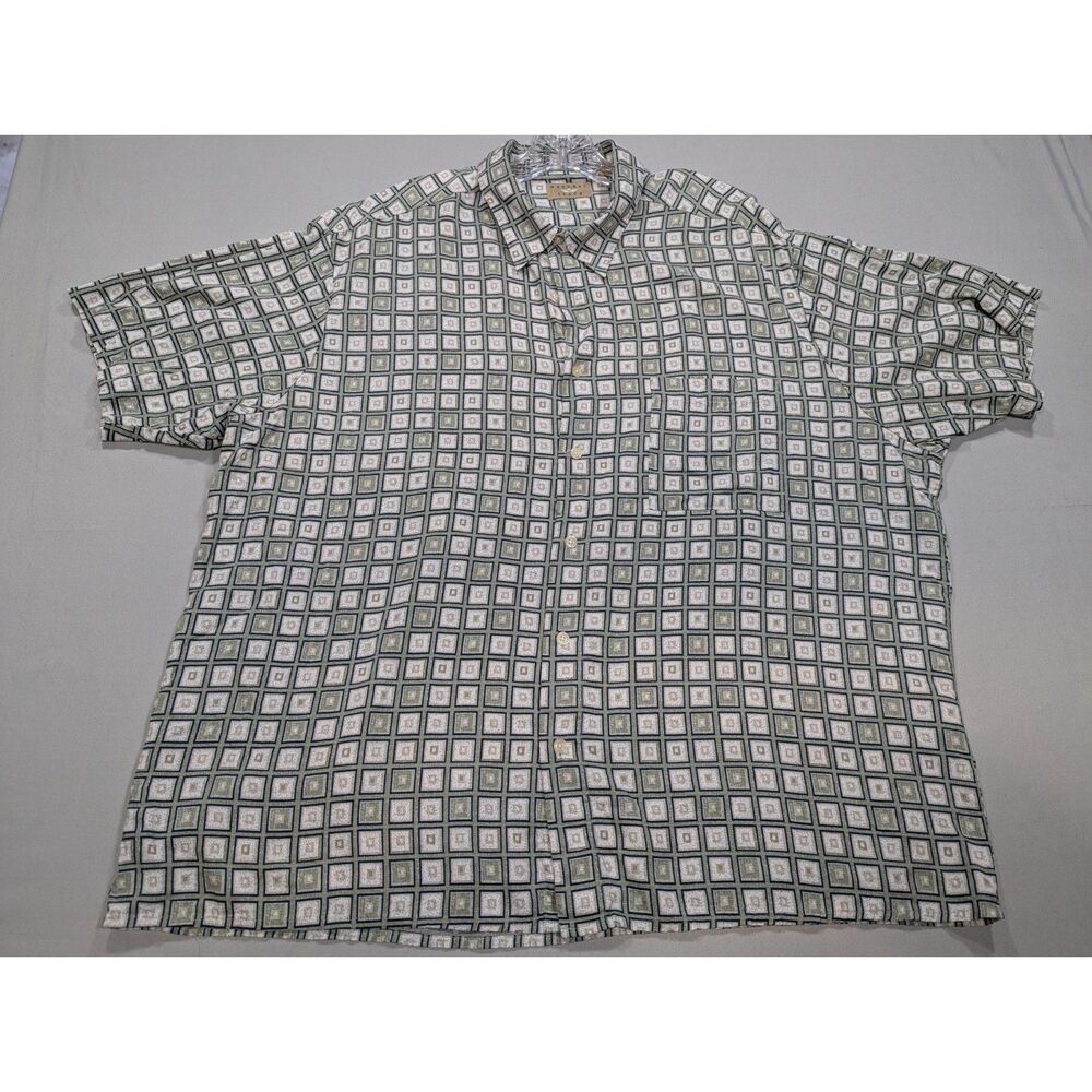 Natural Issue Mens XXL Geometric Shirt 100% Rayon Short Sleeve Button Up